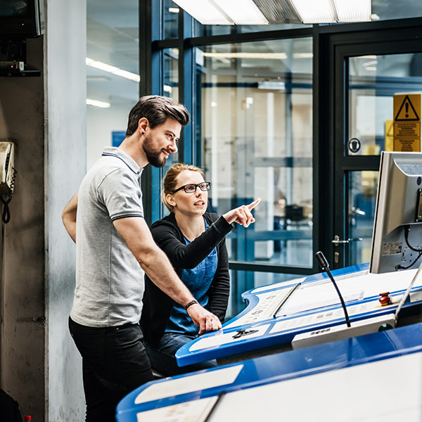 two co worker in warehouse