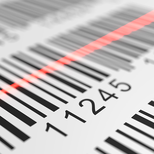 barcode scanner with red scanning light